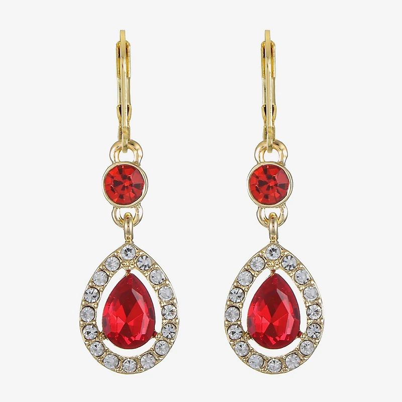 Monet Jewelry Womens Red Drop Earrings