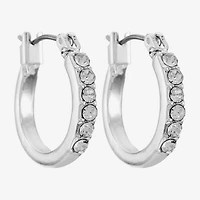 Liz Claiborne® Gold-Tone Crystal Small Hoop Earrings