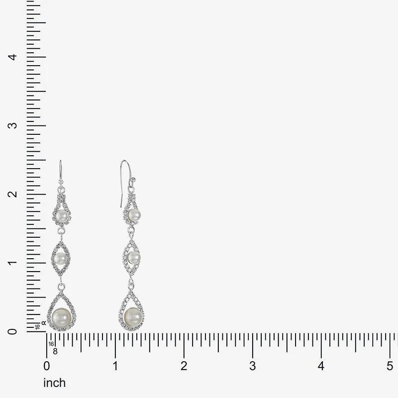 Monet Jewelry Timeless Womens Simulated Pearl Drop Earrings