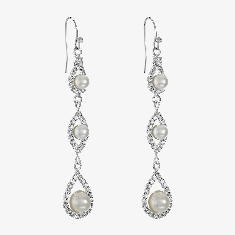 Monet Jewelry Timeless Womens Simulated Pearl Drop Earrings