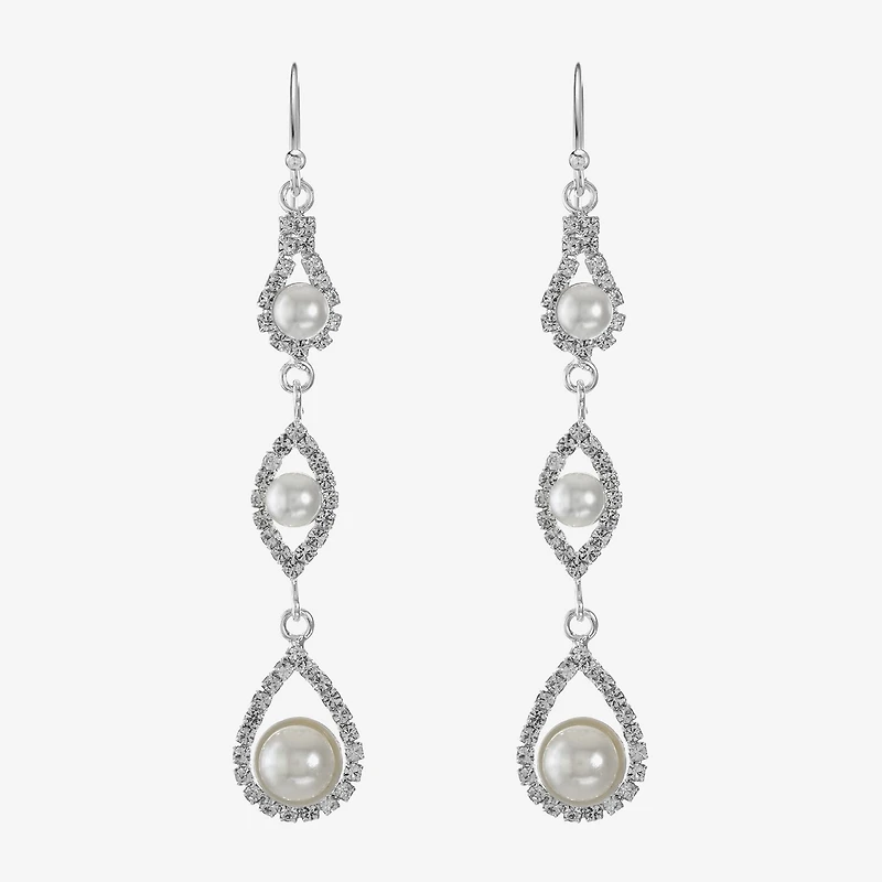Monet Jewelry Timeless Womens Simulated Pearl Drop Earrings