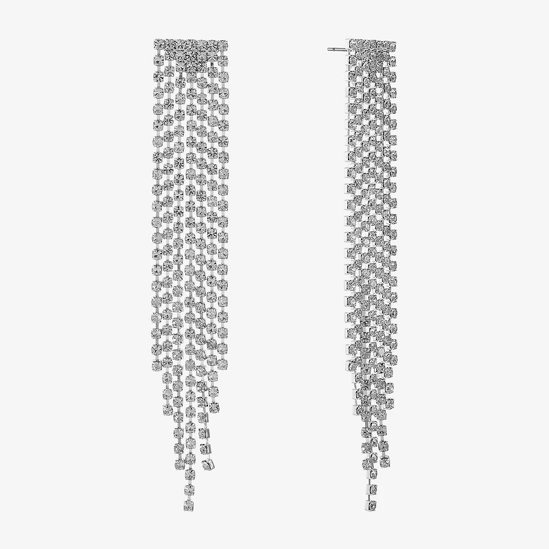 Monet Jewelry Timeless Silver Tone Chandelier Womens Glass Hypoallergenic Drop Earrings