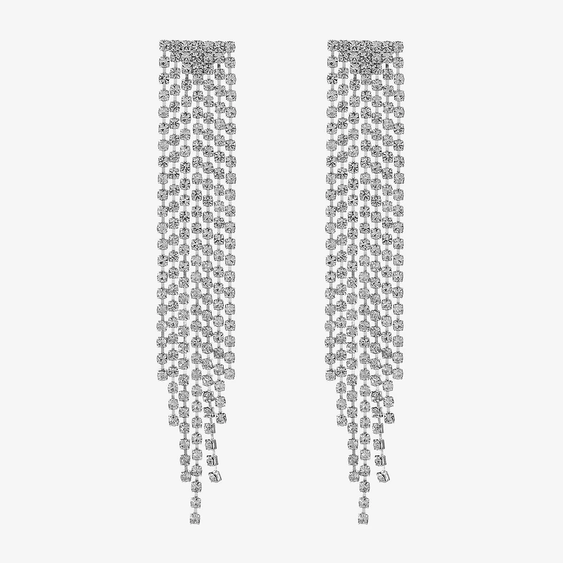Monet Jewelry Timeless Silver Tone Chandelier Womens Glass Hypoallergenic Drop Earrings