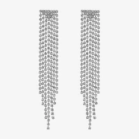 Monet Jewelry Timeless Silver Tone Chandelier Womens Glass Hypoallergenic Drop Earrings