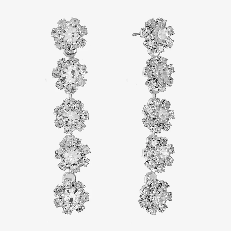 Monet Jewelry Timeless Flower Linear Womens Hypoallergenic Drop Earrings