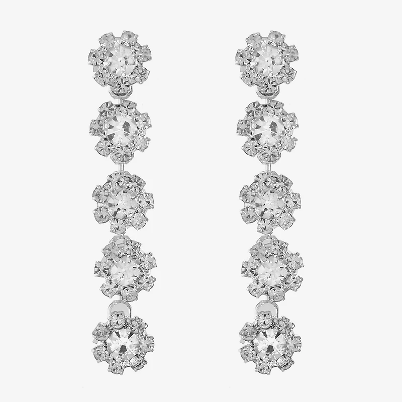 Monet Jewelry Timeless Flower Linear Womens Hypoallergenic Drop Earrings