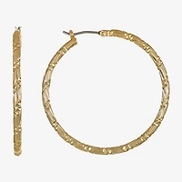 Monet® Gold-Tone Textured Hoop Earrings