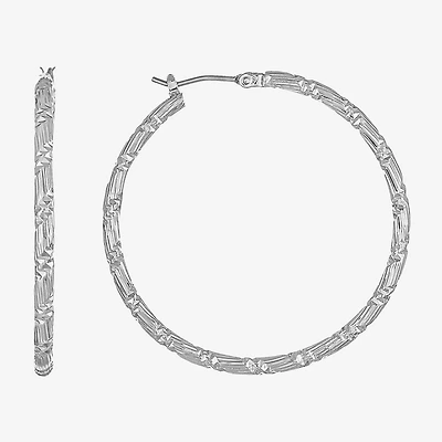 Monet Jewelry Silver Tone Womens 25mm Hypoallergenic Hoop Earrings