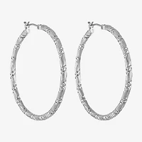 Monet Jewelry Silver Tone Womens 25mm Hypoallergenic Hoop Earrings
