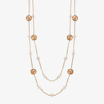 Monet Jewelry Womens White 32 Inch Strand Necklace