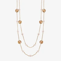 Monet Jewelry Womens White 32 Inch Strand Necklace
