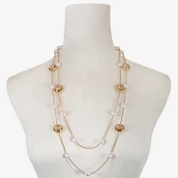 Monet Jewelry Womens White 32 Inch Strand Necklace