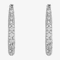 Liz Claiborne® Silver-Tone & Crystal Hoop Earrings