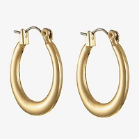 Liz Claiborne Oval Womens 1 Inch Hypoallergenic Hoop Earrings