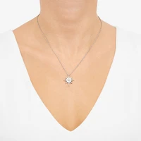 Diamonart Womens White Cubic Zirconia Sterling Silver Star 18 Inch Pendant Necklace