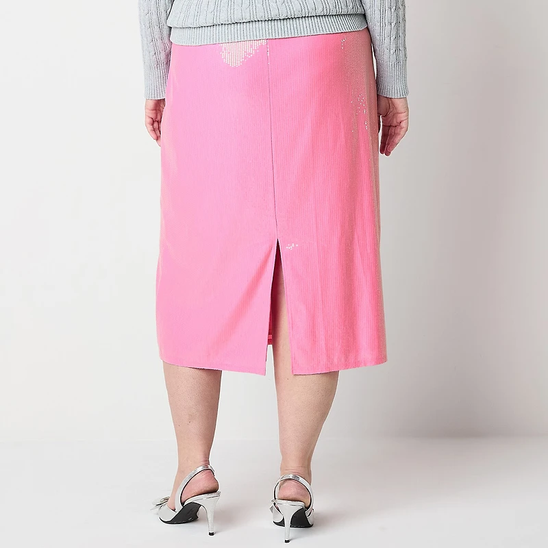 St. John's Bay Womens Plus Midi A-Line Skirt