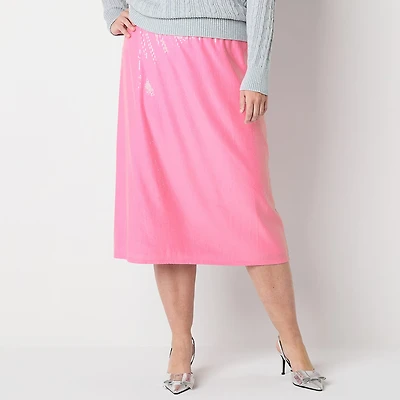St. John's Bay Womens Plus Midi A-Line Skirt