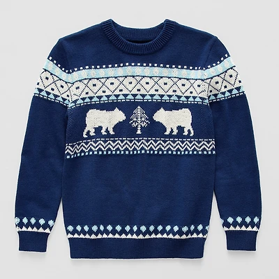 Thereabouts Little & Big Kid Boys Crew Neck Long Sleeve Pullover Sweater