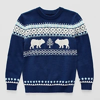 Thereabouts Little & Big Kid Boys Crew Neck Long Sleeve Pullover Sweater