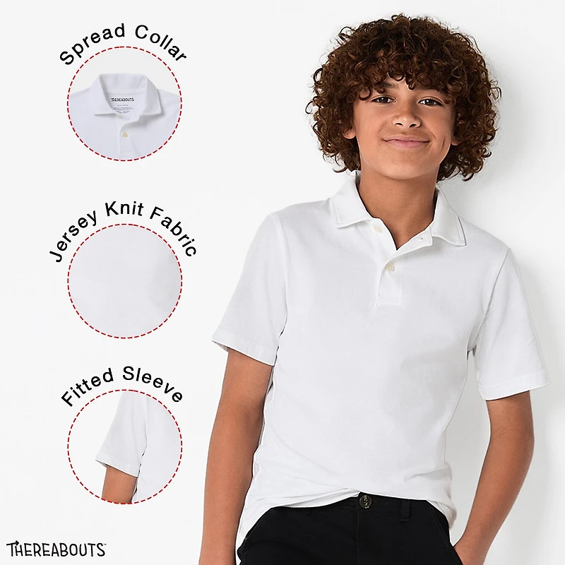 Thereabouts Little & Big Kid Boys Short Sleeve Regular Fit Polo Shirt