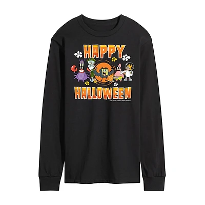 Mens Long Sleeve Spongebob Halloween Graphic T-Shirt