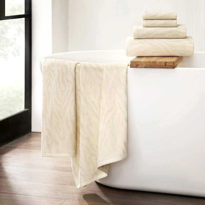 Fieldcrest Oversized Zebra Textured Bath Towel