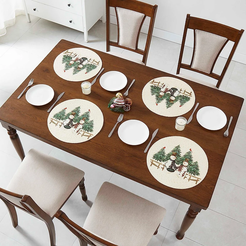 Avanti Country Snowmen Round 4-pc. Placemat