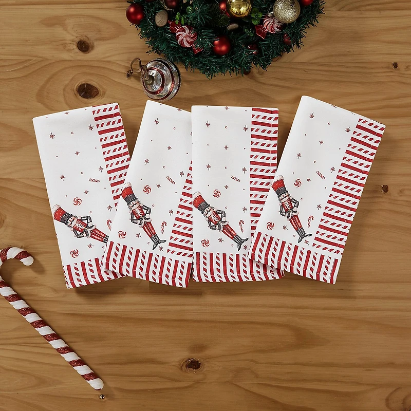 Avanti Nutcracker Candy Holiday Napkins - Set Of 4 4-pc. Napkins