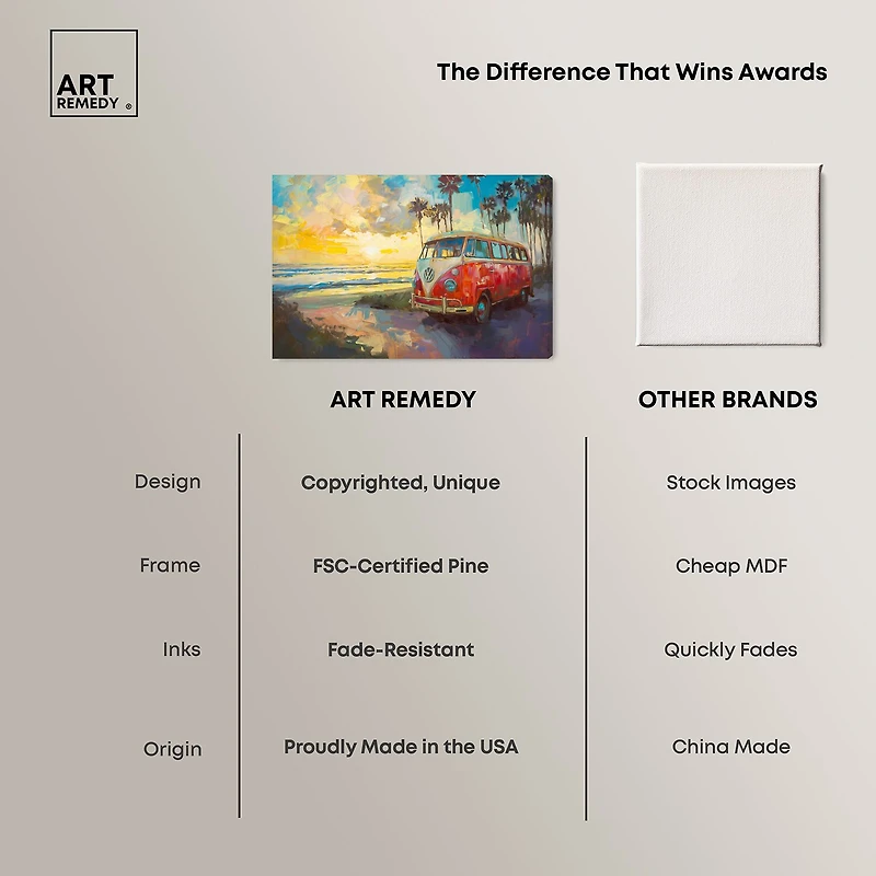 ART REMEDY® "Memories At The Beach" Giclee Entertainment And Hobbies Canvas Art