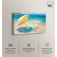 ART REMEDY® "Morning Beach View" Giclee Nautical And Coastal Canvas Art