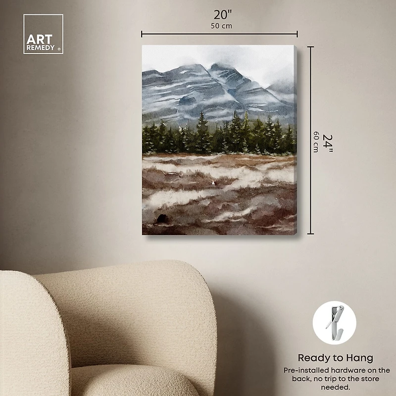 ART REMEDY® "February Rocks Landscape" Giclee Nature And Landscape Canvas Art
