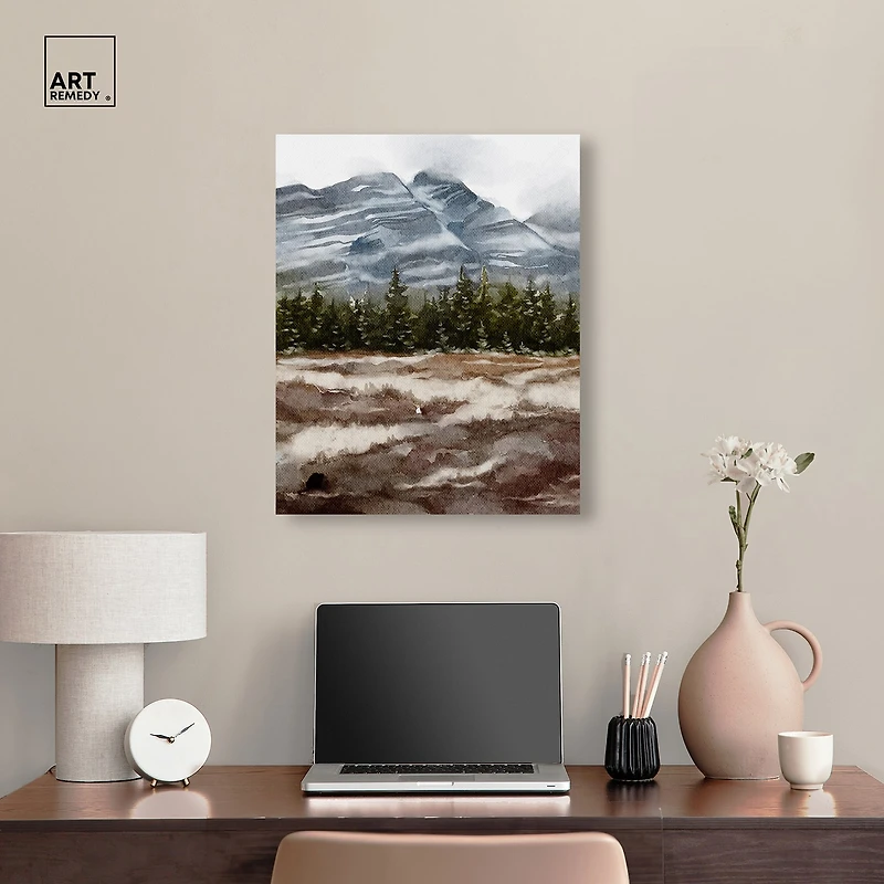 ART REMEDY® "February Rocks Landscape" Giclee Nature And Landscape Canvas Art