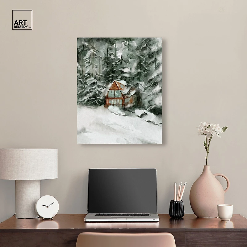 ART REMEDY® "Winter In December" Giclee Nature And Landscape Canvas Art