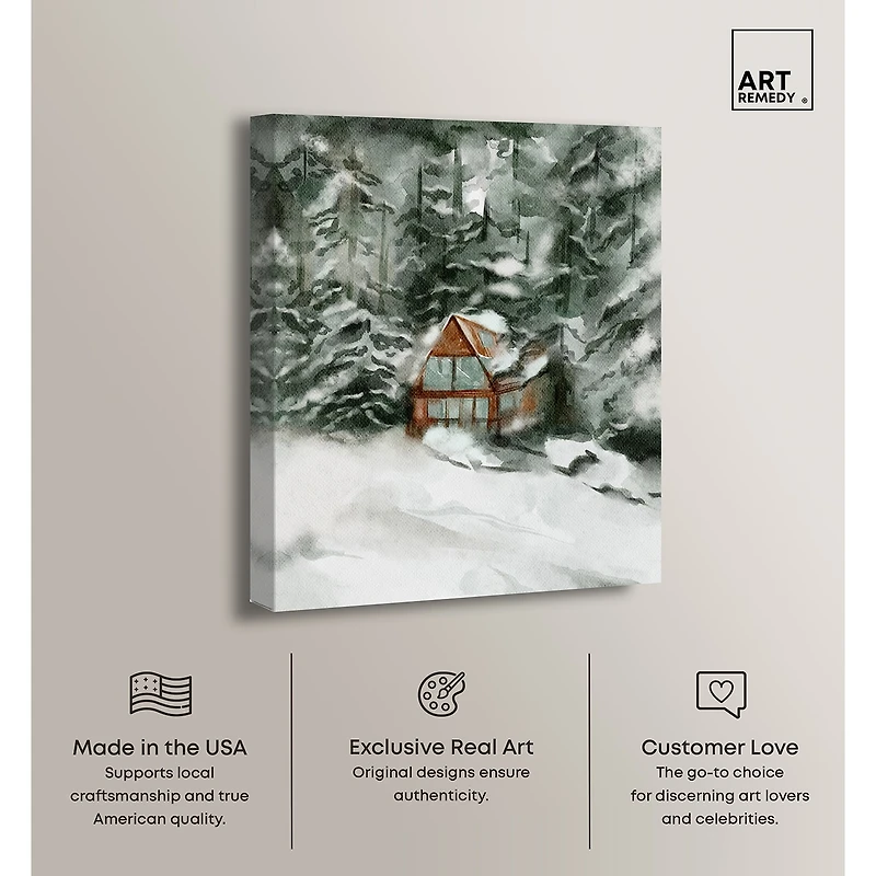 ART REMEDY® "Winter In December" Giclee Nature And Landscape Canvas Art
