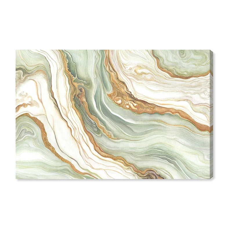 ART REMEDY® "Green And Gold" Giclee Abstract Canvas Art