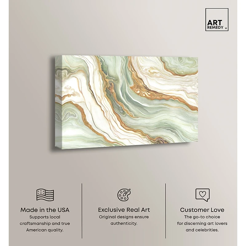 ART REMEDY® "Green And Gold" Giclee Abstract Canvas Art