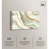 ART REMEDY® "Green And Gold" Giclee Abstract Canvas Art