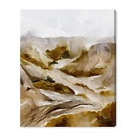 ART REMEDY® "Winter End Rock Mountain" Giclee Nature And Landscape Canvas Art