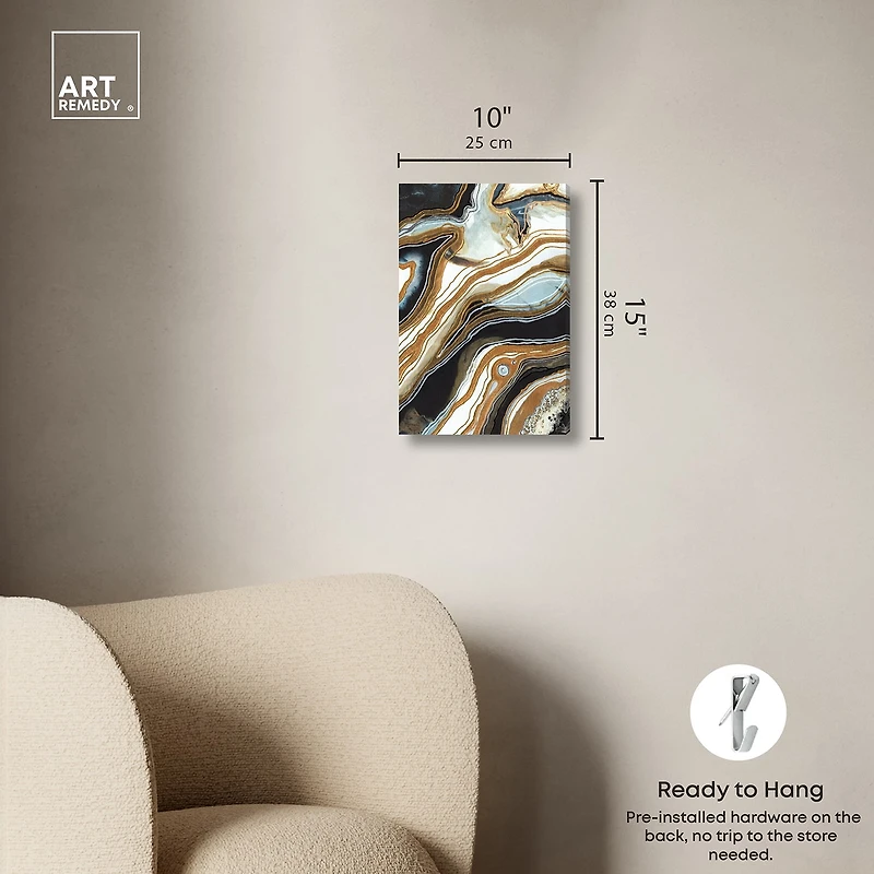 ART REMEDY® "Black And Gold I" Giclee Abstract Canvas Art