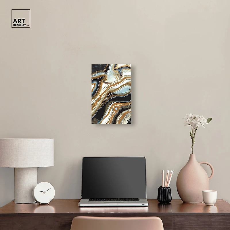 ART REMEDY® "Black And Gold I" Giclee Abstract Canvas Art