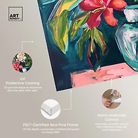 ART REMEDY® "Vase Of Bright Tropical Flowers" Giclee Floral And Botanical Canvas Art