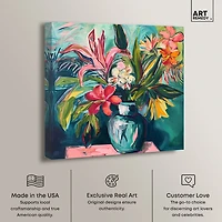 ART REMEDY® "Vase Of Bright Tropical Flowers" Giclee Floral And Botanical Canvas Art