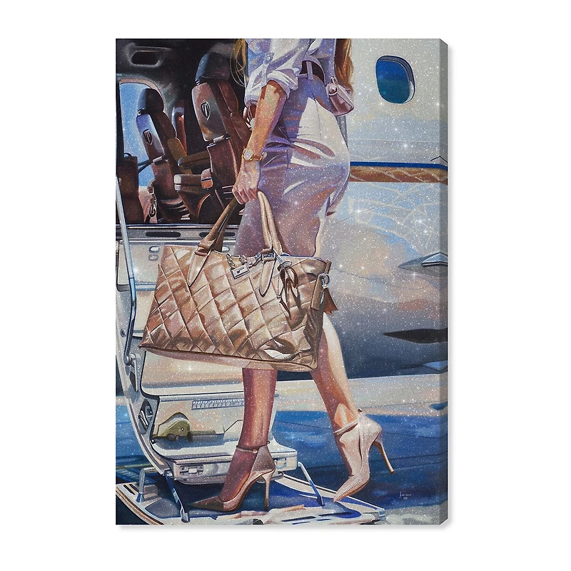 ART REMEDY® "Her Private Jet" Giclee Abstract Canvas Art