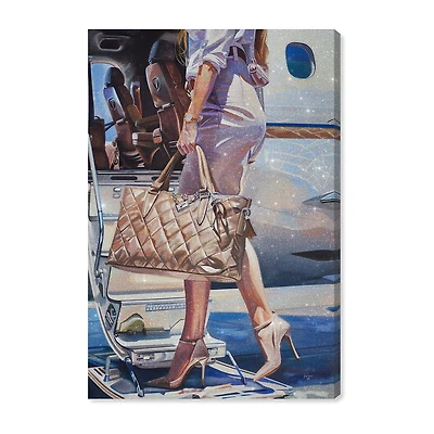 ART REMEDY® "Her Private Jet" Giclee Abstract Canvas Art