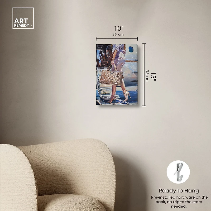 ART REMEDY® "Her Private Jet" Giclee Abstract Canvas Art