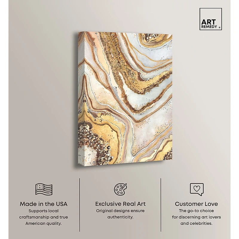 ART REMEDY® "Golden Lines" Giclee Abstract Canvas Art