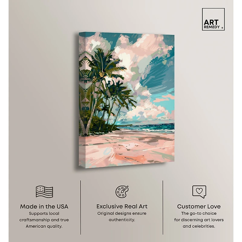 ART REMEDY® "Palms Under The Sun" Giclee Nature And Landscape Canvas Art