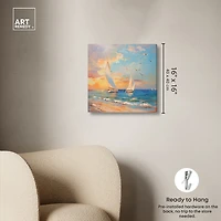 ART REMEDY® "Sailboats In The Sunset" Giclee Nautical And Coastal Canvas Art