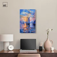 ART REMEDY® "Night Sea Breeze" Giclee Nautical And Coastal Canvas Art
