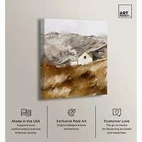 ART REMEDY® "House In The Mountains" Giclee Nature And Landscape Canvas Art